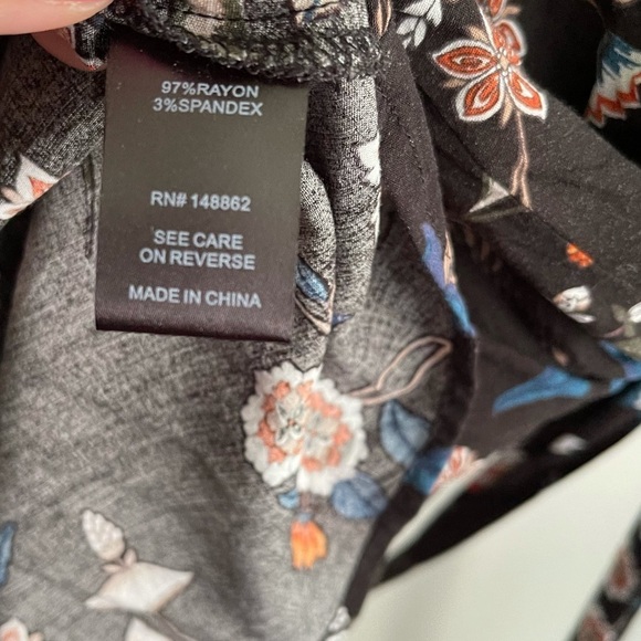 Torrid Lilly Black Floral Challis Blouse - Picture 7 of 9